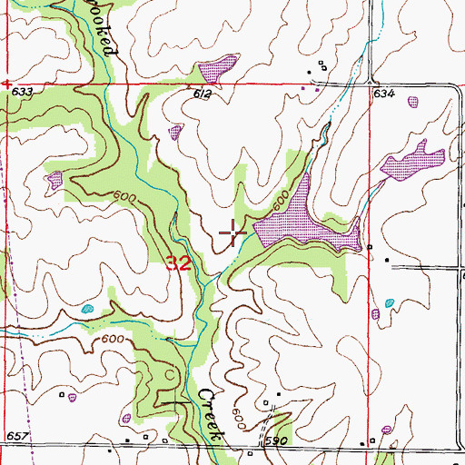 Topographic Map of Willer Lake Section 32 Dam, MO