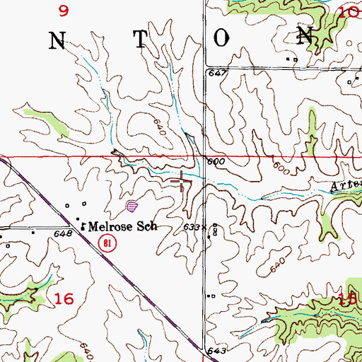 Topographic Map of Buck-Doe Run Watershed Structure Number 27a Dam, MO