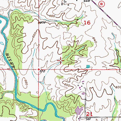 Topographic Map of Clark Lake, MO