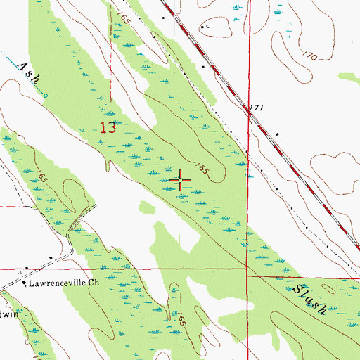 Topographic Map of Ash Slash, AR
