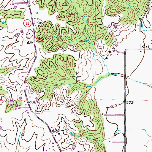 Topographic Map of Buck Doe Run Creek Watershed Dam Number 43, MO