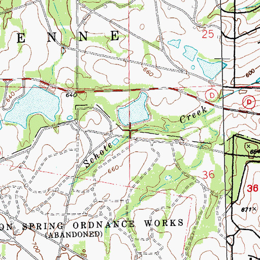 Topographic Map of Busch Wildlife Area Section 36 Dam, MO