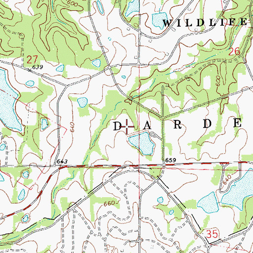 Topographic Map of Busch Wildlife Area Section 27 Dam, MO