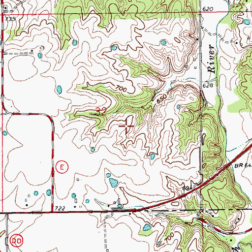 Topographic Map of Gentry Dam, MO