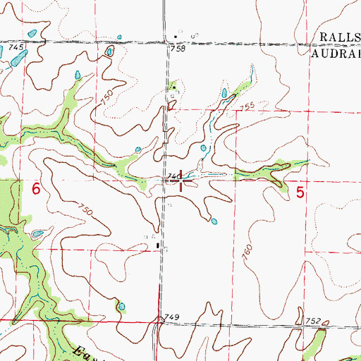 Topographic Map of Robinson Lake Dam, MO