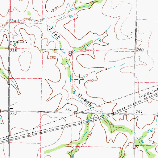 Topographic Map of Carlson Lake Dam, MO