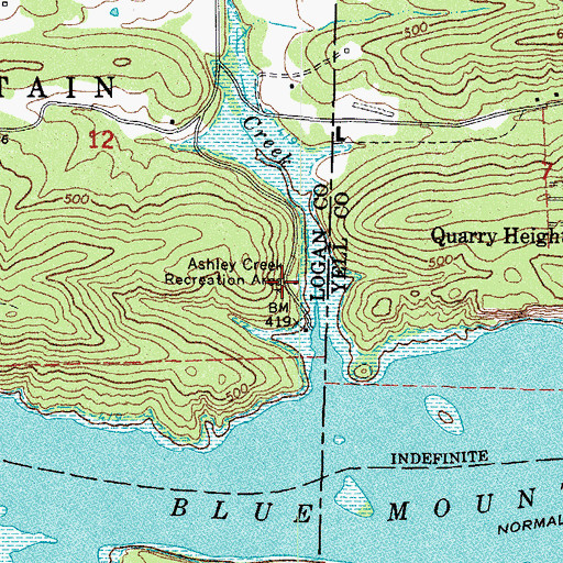 Topographic Map of Ashley Creek Recreation Area, AR