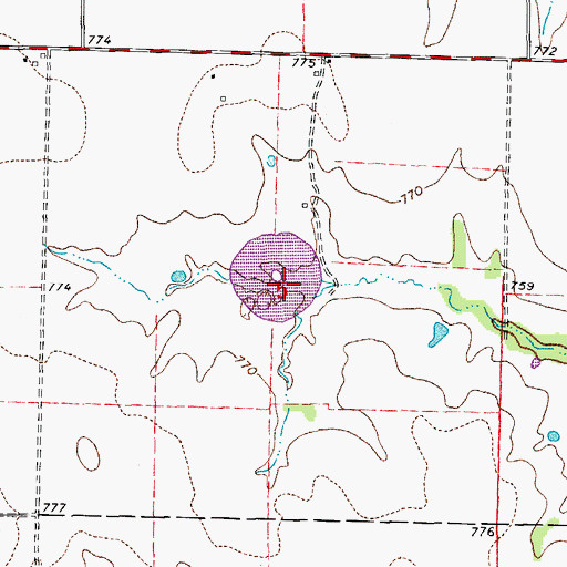 Topographic Map of Robertson Dam, MO