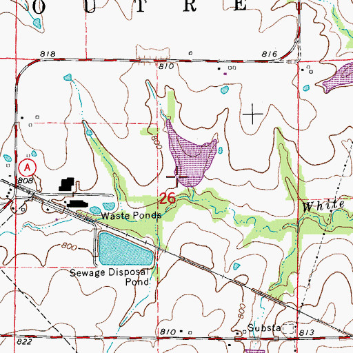 Topographic Map of Letterman Lake Dam, MO
