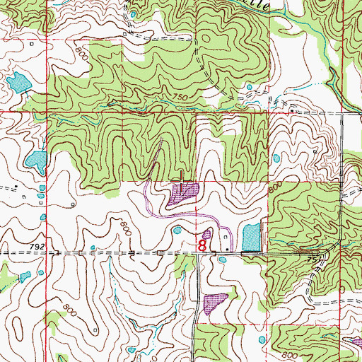 Topographic Map of Nutter Lake West Dam, MO