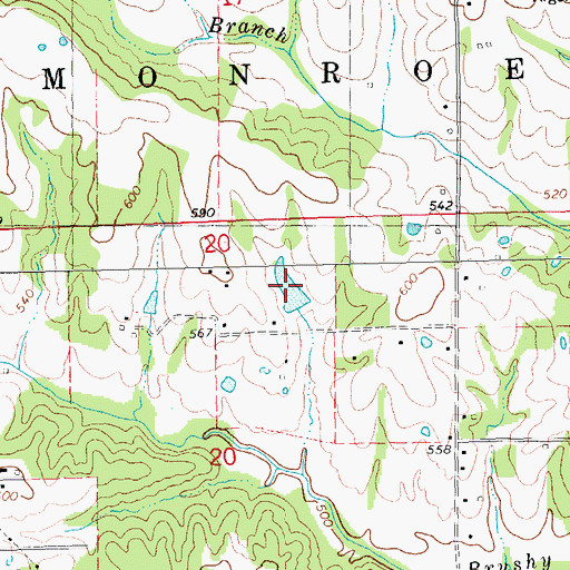 Topographic Map of Wendt Lake, MO