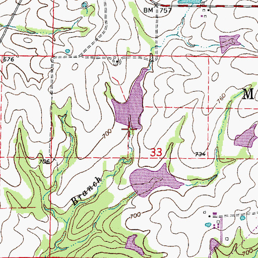 Topographic Map of Stevens Lake North Dam, MO