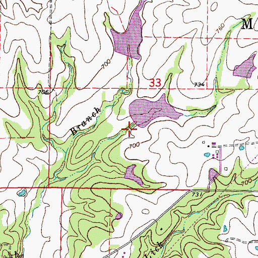 Topographic Map of Feldkamp Lake Dam, MO