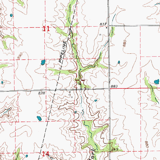 Topographic Map of Gelbach Farms Lake Dam, MO