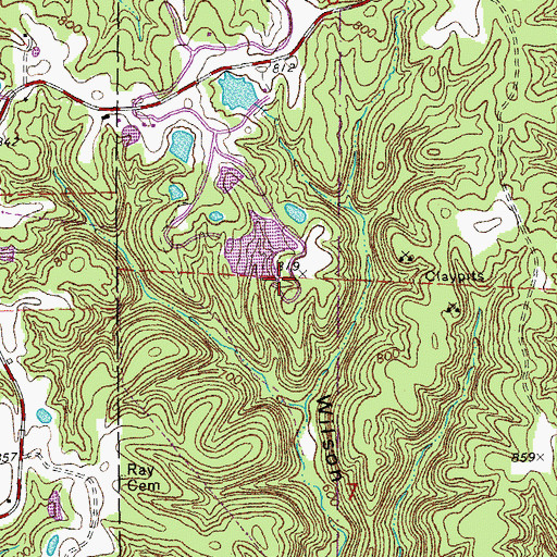 Topographic Map of Crancers Lake Section 7 South Dam, MO