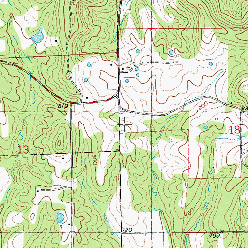 Topographic Map of Peek Lake Section 18 Dam, MO