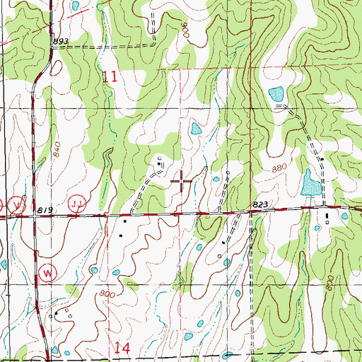 Topographic Map of Boehm Lake Dam, MO