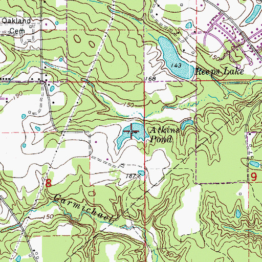 Topographic Map of Atkins Pond, AR