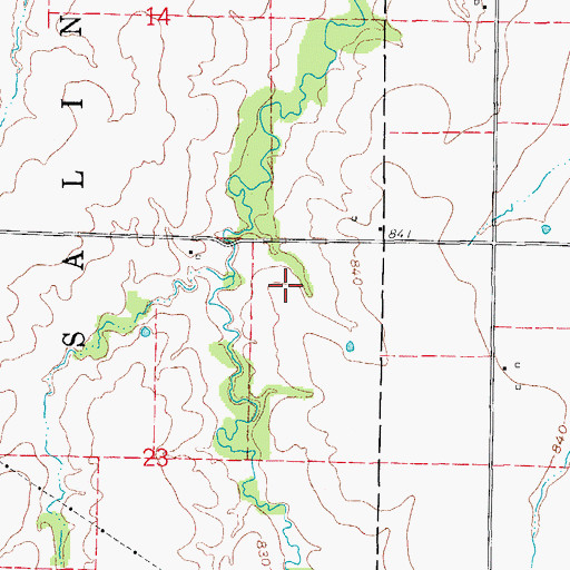 Topographic Map of Henry Lake Dam, MO