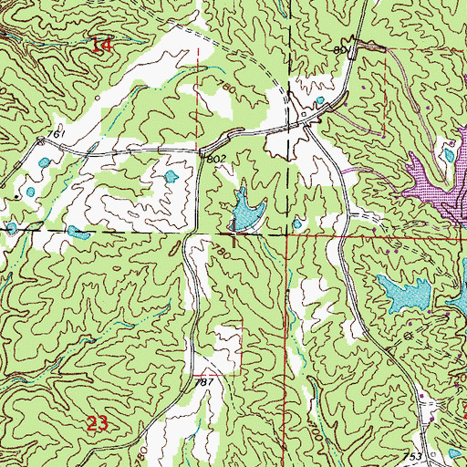 Topographic Map of Konrad Dam, MO