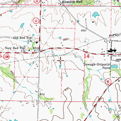 Topographic Map of Scott Lake Dam, MO