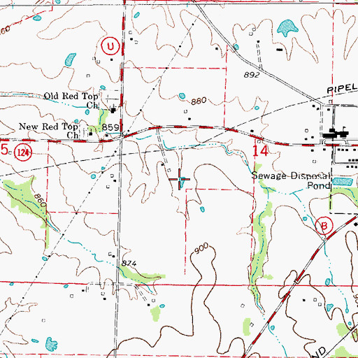 Topographic Map of Scott Lake, MO