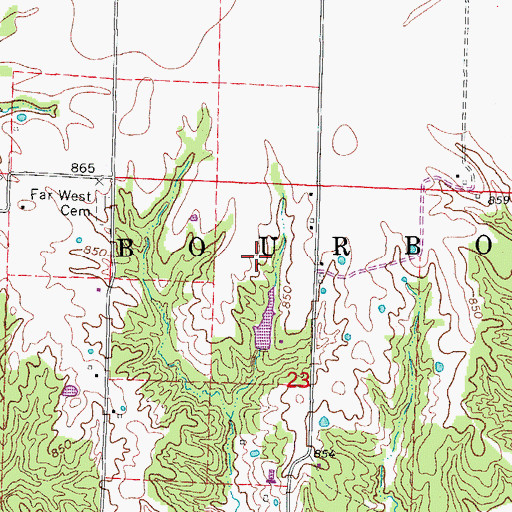 Topographic Map of Fountain Lake Dam, MO