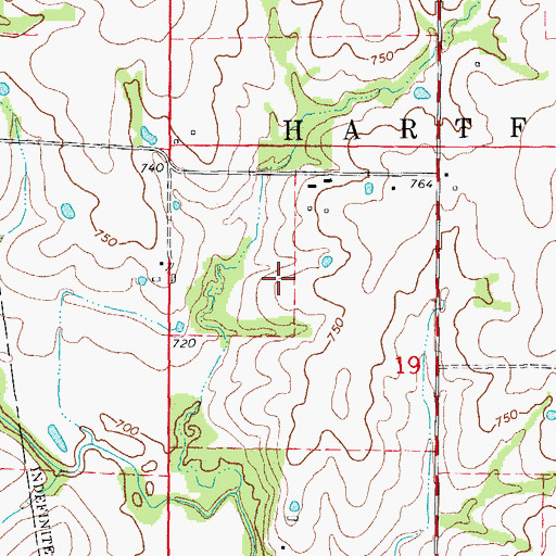 Topographic Map of Wendells Lake, MO