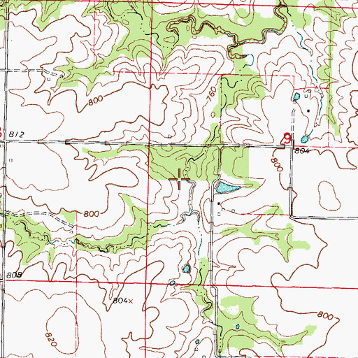 Topographic Map of Browning Lake Dam, MO