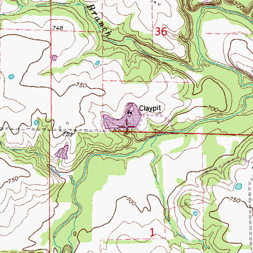 Topographic Map of Kleinsorge Lake Dam, MO