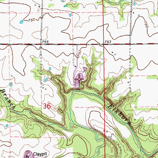 Topographic Map of Maupin Lake Dam, MO