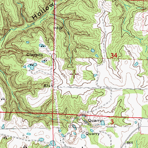 Topographic Map of Johnson Lake Dam, MO