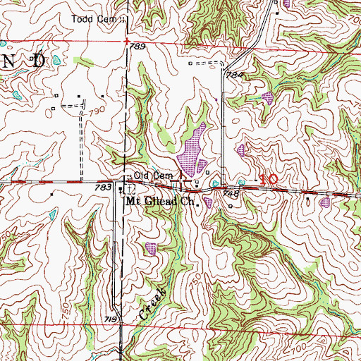 Topographic Map of Palmer Lake Dam, MO