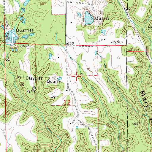 Topographic Map of Painter Lake Dam, MO
