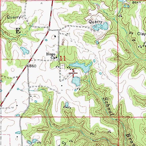 Topographic Map of Noble Lake South Dam, MO