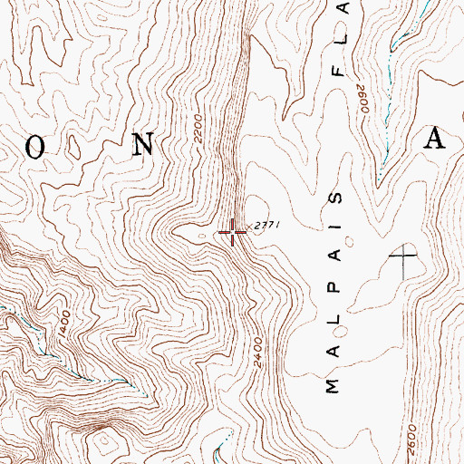 Topographic Map of Malpais Flattop Mesa, AZ