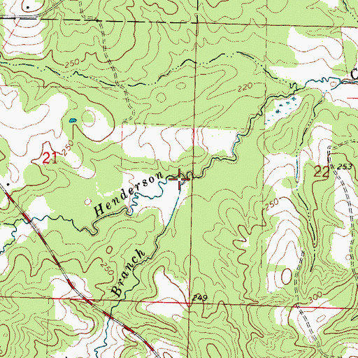 Topographic Map of Bailey Branch, AR