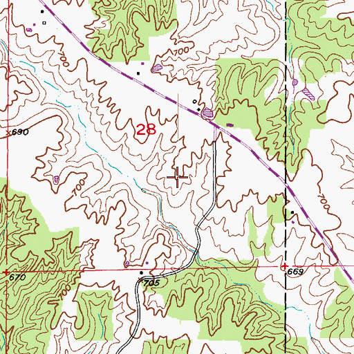 Topographic Map of Ronald Lay Lake, MO
