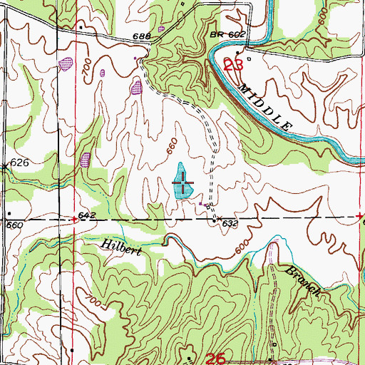 Topographic Map of H T Lake Dam, MO