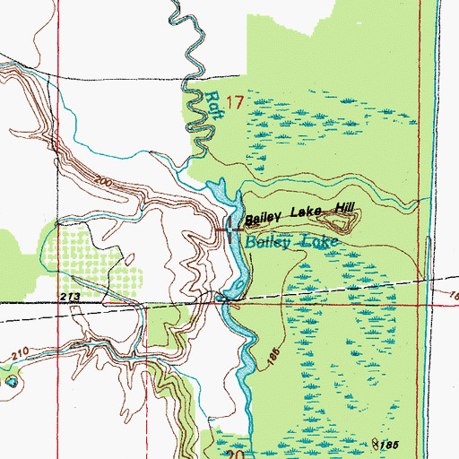 Topographic Map of Bailey Lake, AR