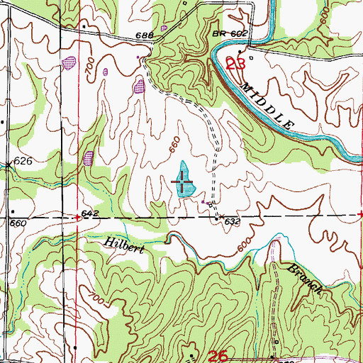 Topographic Map of H T Lake, MO