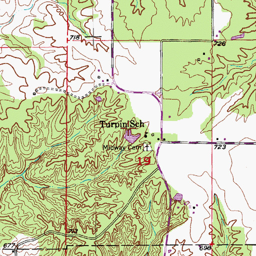 Topographic Map of Stice Lake Dam, MO