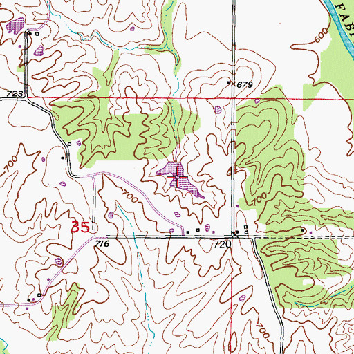 Topographic Map of Catfish Lake, MO