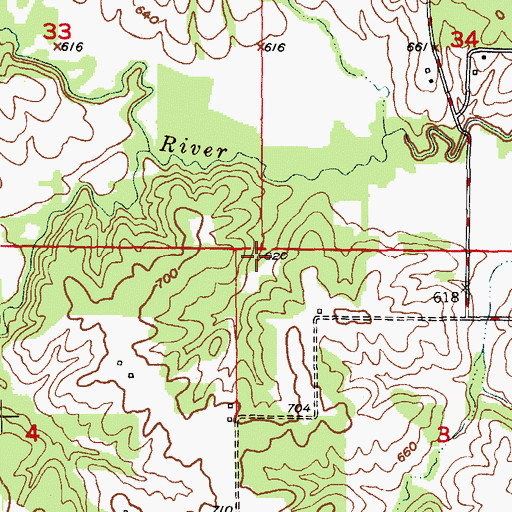 Topographic Map of Fishback Lake Dam, MO