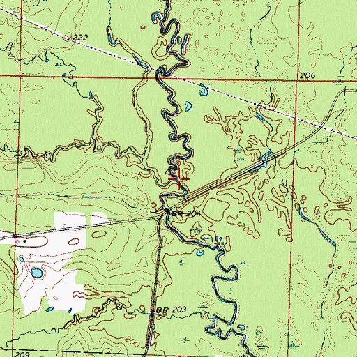 Topographic Map of Baker Branch, AR