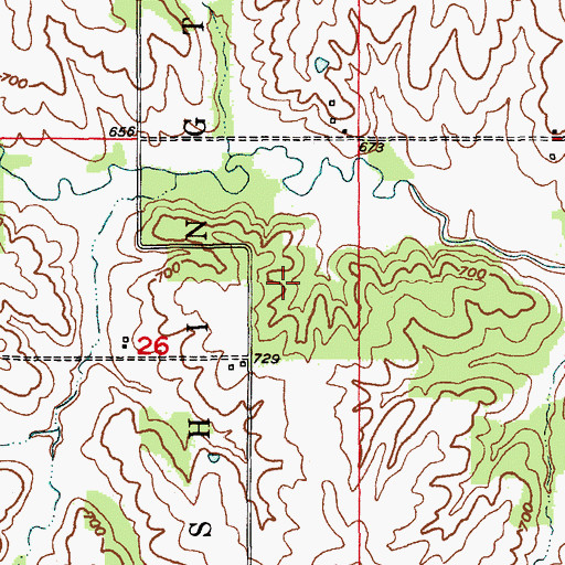 Topographic Map of Ebeline Lake Dam, MO