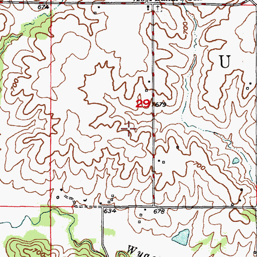 Topographic Map of Brewer Lake Dam, MO
