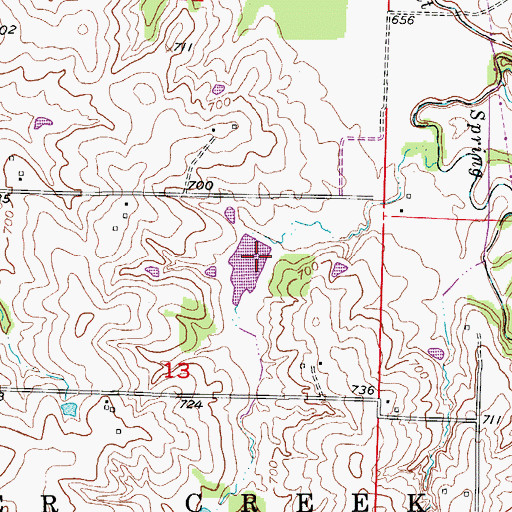 Topographic Map of Brown Lake Dam, MO