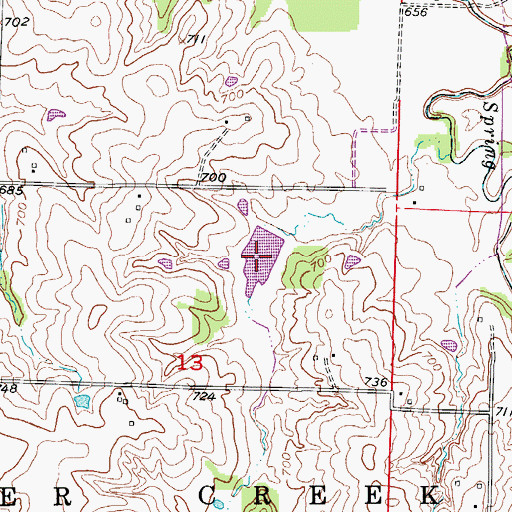 Topographic Map of Brown Lake, MO
