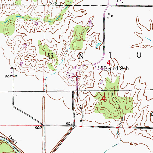 Topographic Map of Brotherton Lake Dam, MO